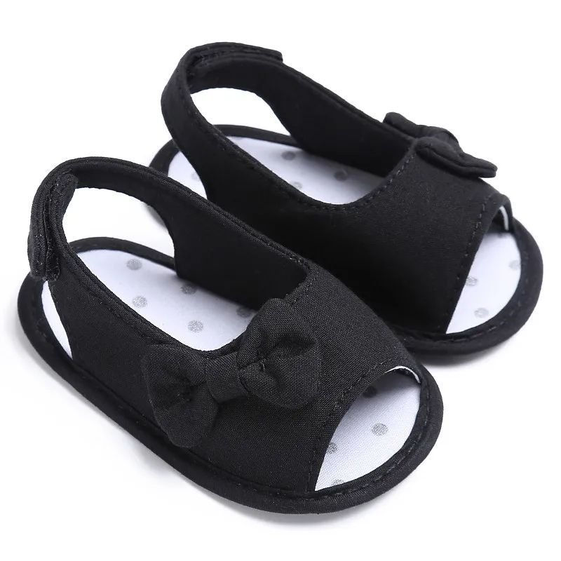 Новорожденных для маленьких девочек обувь сандалии с бантом для малышей сандалии мягкие детские пинетки для малышей ясельного возраста обувь для девочек лето