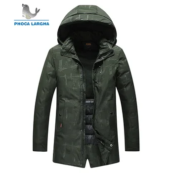 

New Winter Men Jacket Thick Warm Long Coats Prakas Men's Cotton-Padded Jackets Hooded Fashion Casual Streetwear Coats Male