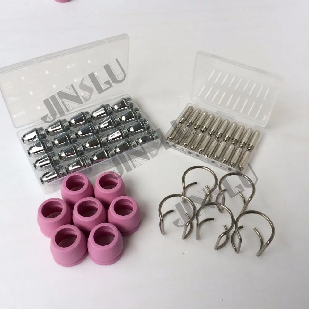 

Free Shipping P60 WSD-60P Plasma Cutting Torch Consumables Shield Cup Electrode Tip Spacer Guide 37PCS