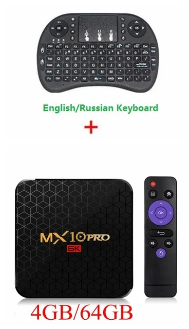 6K tv Box MX10 Pro Android 9 tv box Allwinner H6 Четырехъядерный 4 ГБ 32 ГБ 64 Гб 2,4G WiFi USB3.0 Поддержка 6K* 4K H.265 Smart медиаплеер - Цвет: 4GB 64GB I8 Keyboard