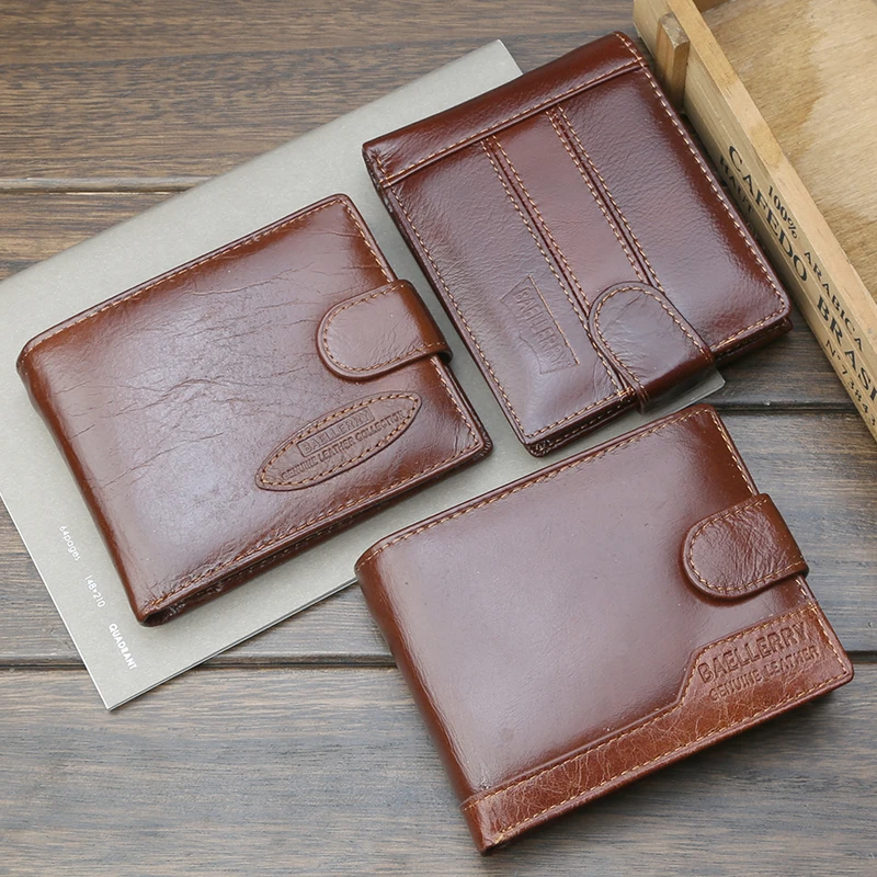 

Famous Luxury Brand Men Wallet Genuine Leather Card Holder Wallet Male Coin Pocket Short Clutch Wallets Leather Bifold Men Purse