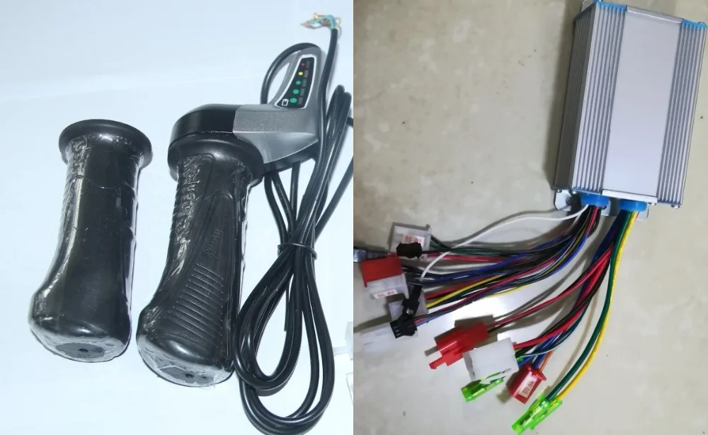 48V 350W motor brushless controller 3 Phase Line speed control box + Throttle twist grip electric bike scooter | Спорт и развлечения