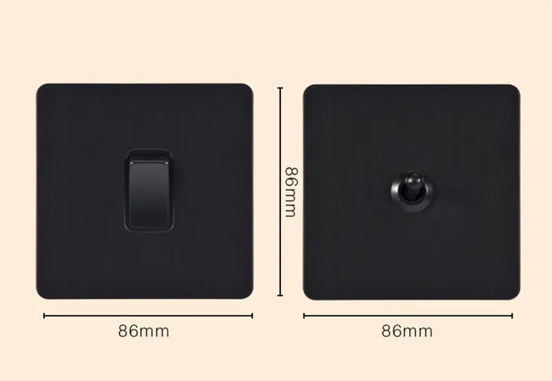 Черный цвет 2 gang 2 way настенный выключатель и 10A AC220~ 250V нержавеющей стальной панельный светильник переключатель
