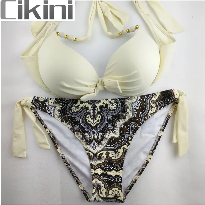 2016 new stamp Bikini White Mens swimwear sexy European maple leafin