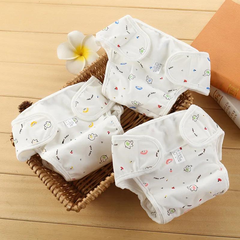 

Print Cotton Baby Diapers Reusable Cloth Diaper Nappies Washable Infant Children Baby Diaper Pocket Cover Panties Nappy Changing