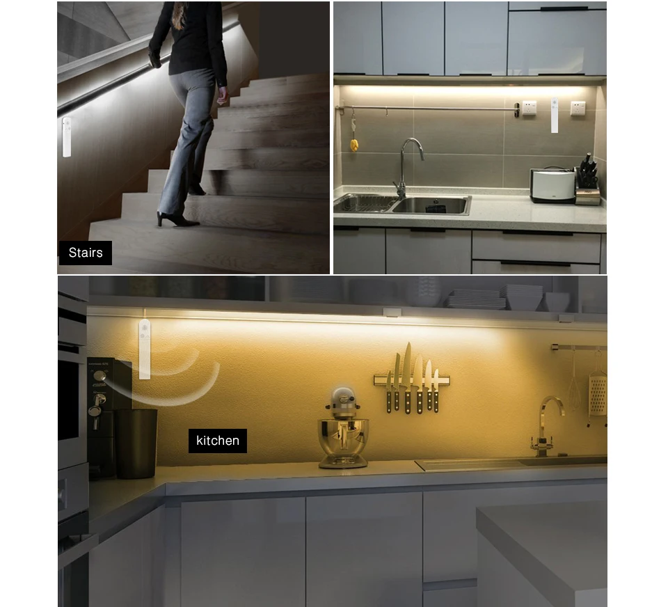 night lamp for bedroom LED Smart PIR Motion Sensor Night light LED Strip 1m 2m 3m Bed Cabinet Stair Sensor lamp for Home Bedroom Kitchen,Wardrobe Decor night lamp for bedroom