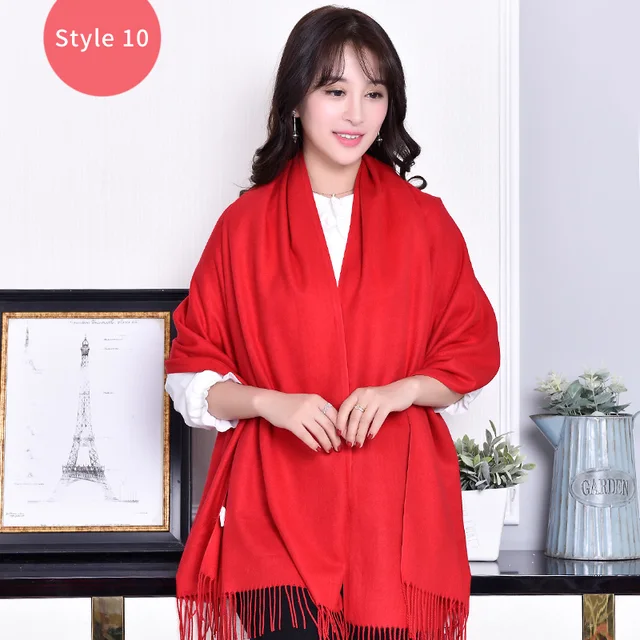 Shawls and Scarves Cashmere Cape Solid Winter Warm Scarf Luxury Brand