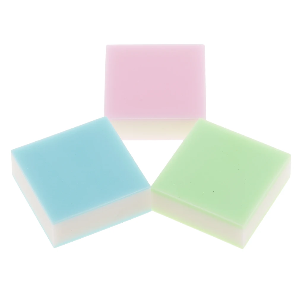 3 Pieces 3cm Square with 1cm Thick Rubber Stamp Carving Blocks Clear For Handmade Stamps DIY Birthday Scrapbooking Card Making