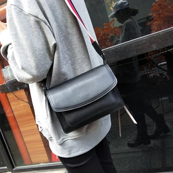 

Fashion Wide Strap Flap Bags Genine Cow Leather Women Shoulder Bag Fashion Crossbody Bags High Quality Women Messenger Bag