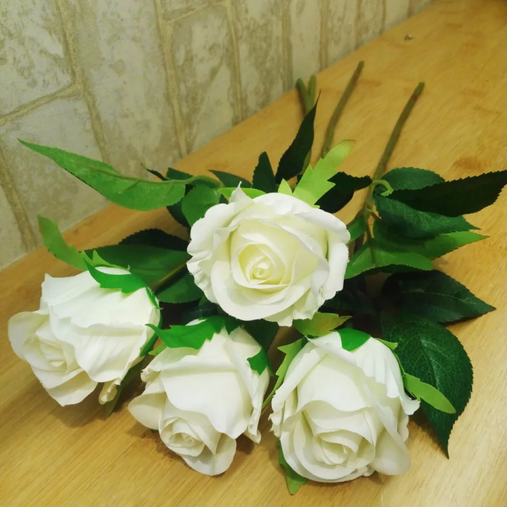 Big Sell!!Artificial Roses Flowers Cute Small Silk White Rose Flowers ...