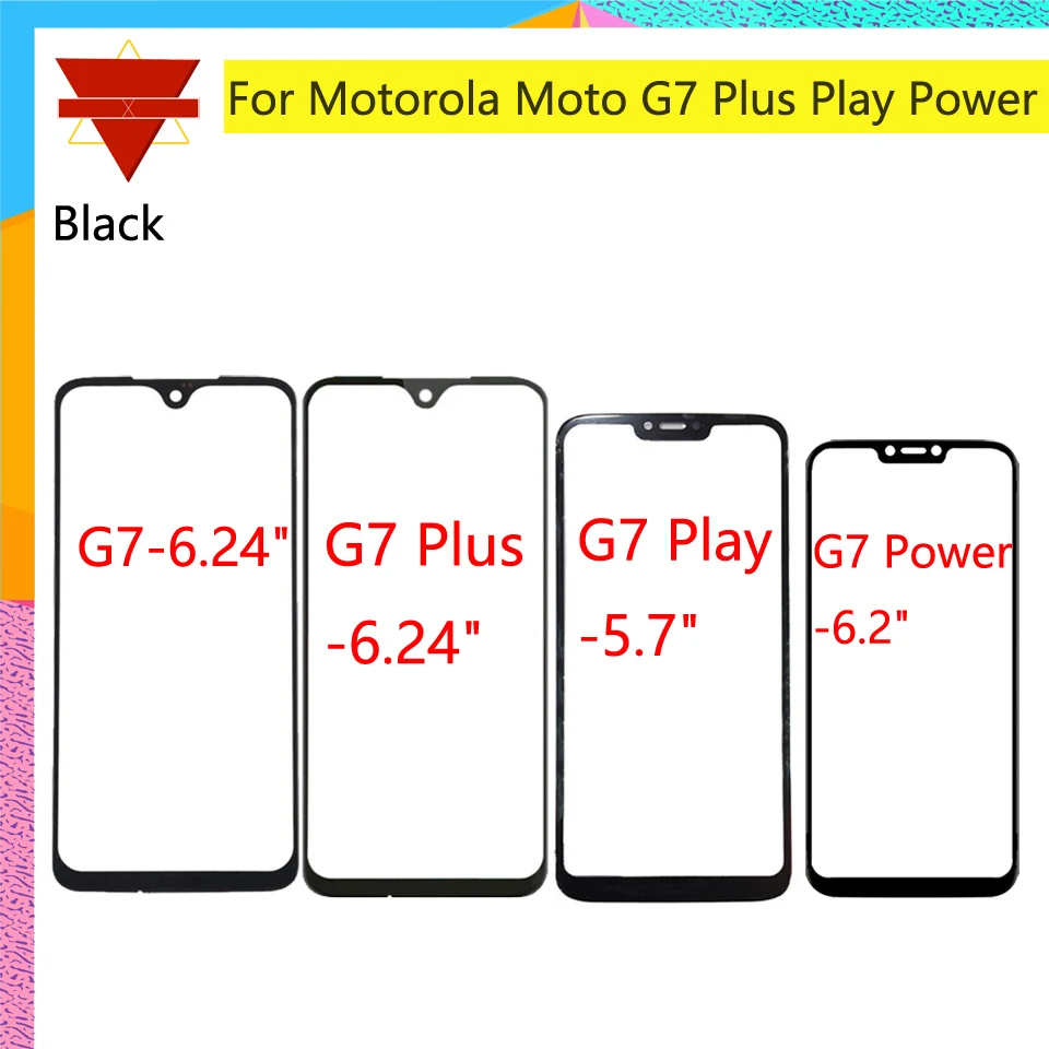 10 шт \ Лот Защитное стекло для ЖК-дисплея объектива для Motorola Moto G7 \ G7 Plus \ G7 Play \ G7 power XT1955 Передняя защитная, внешняя, стеклянная линза с сенсорным экраном