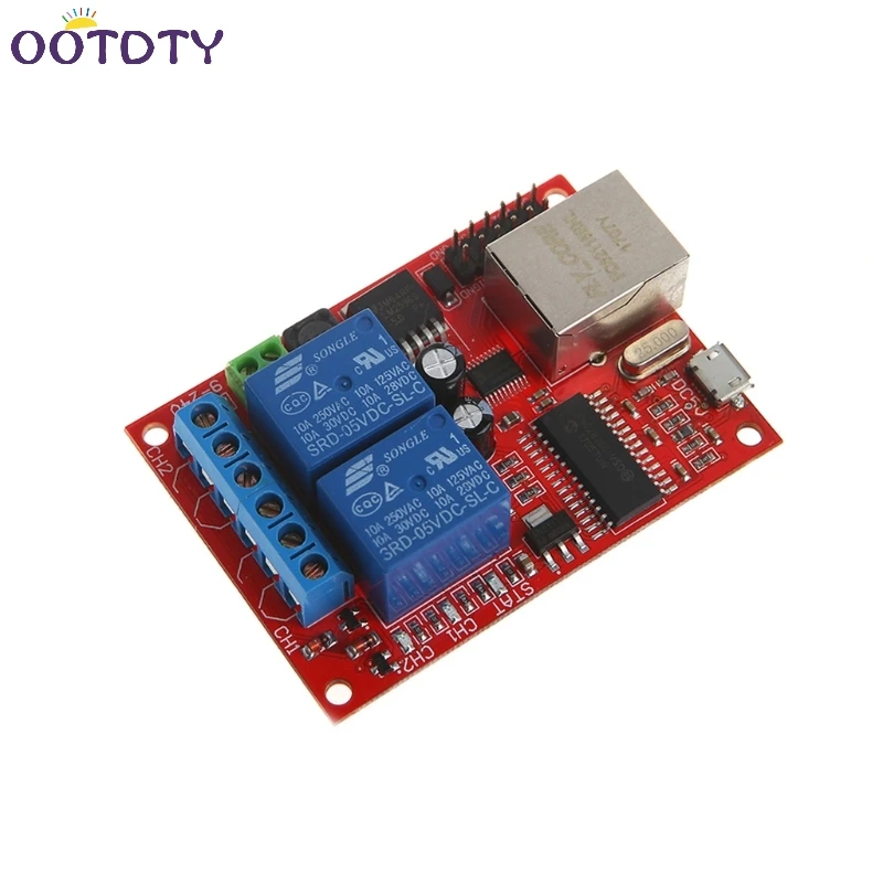 LAN Ethernet 2 Way Relay Board Delay Switch TCP/UDP