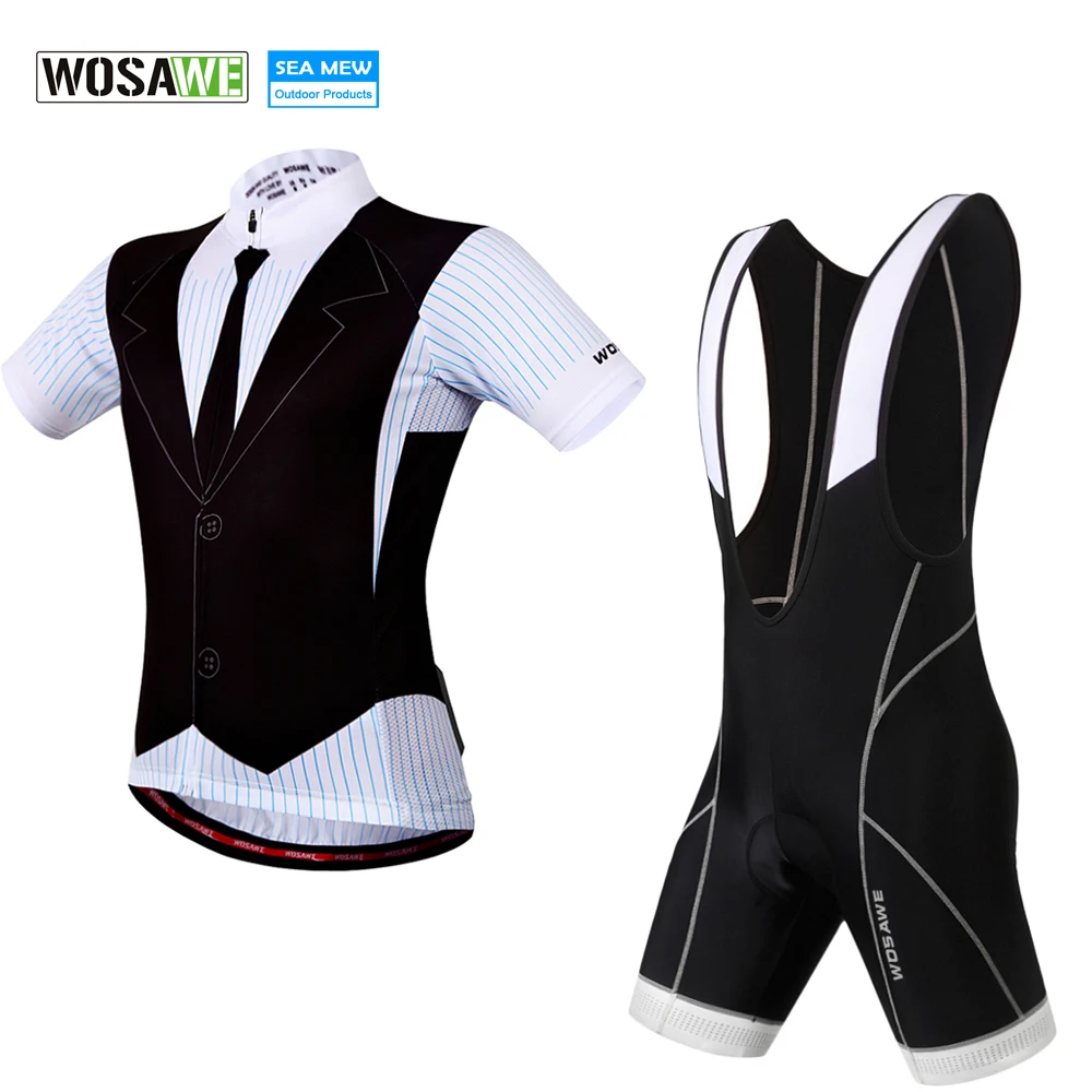 

WOSAWE Men Cycling Sets Team Jersey + Bib Shorts Pro Fit Wear Bike jersey ciclismo cycling jersey roupa bike Sets