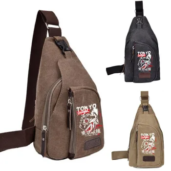 

Anime Tokyo Ghoul Ken Shoulder Handbag Messenger CrossBody Zipper Waist Chest Bag Canvas Casual Anime Chest Bag Men Outdoor Bags