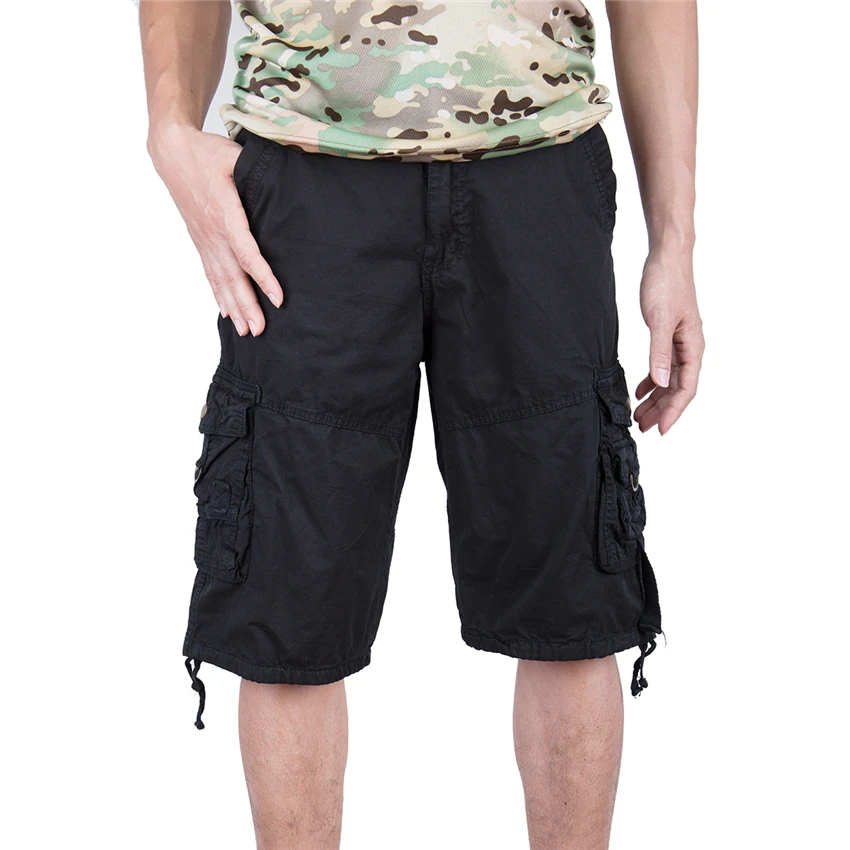 FLORATA мужские свободные повседневные шорты Карго короткие штаны Soild цвета Летний стиль длиной до колена плюс размер 3 цвета мужские хлопковые шорты