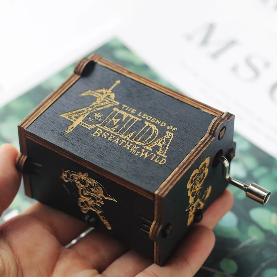 

New Black Wooden Hand Cranked Music Box Game Of Thrones Zelda Star Wars Spirited Away Christmas Gift Decorator Birthday Presentt