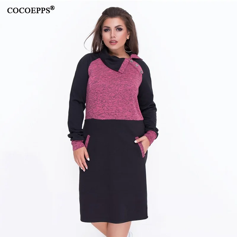 

2019 Autumn 5XL 6XL Big Size Women Dress Winter Patchwork Female Plus Size Warm Dress Bodycon Large Sizes Elegant Party Dress