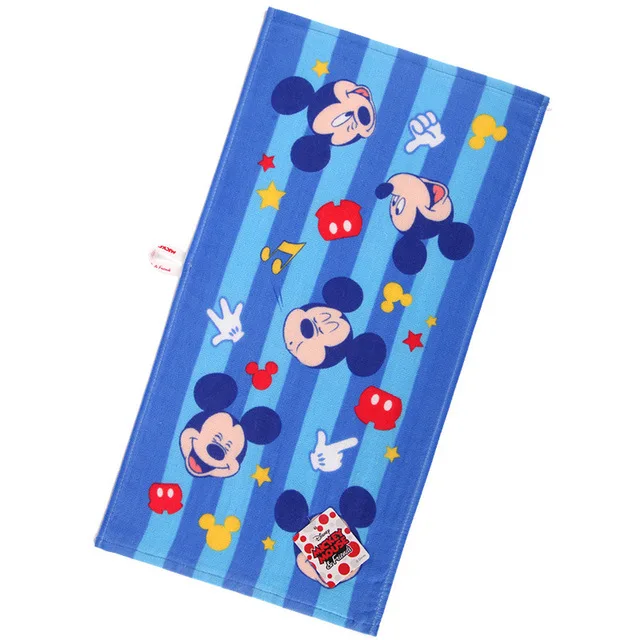 Хлопковое Марлевое полотенце для лица с принтом Микки Мауса; яркие цвета; для новорожденных; для малышей; с рисунком; для купания; нагрудники; полотенце; платок - Цвет: Mickey- Blue