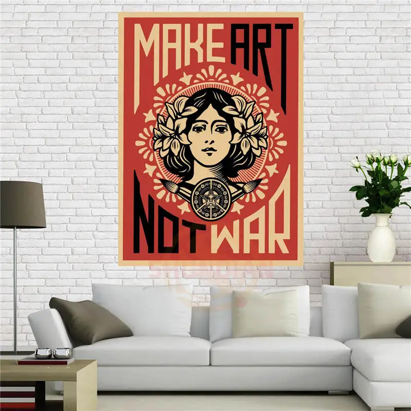 Пользовательские Холст плакат не война Арт плакат печать Shepard Fairey 90x60 см отделочная ткань для дома ткань стены плакат печать шелковая ткань