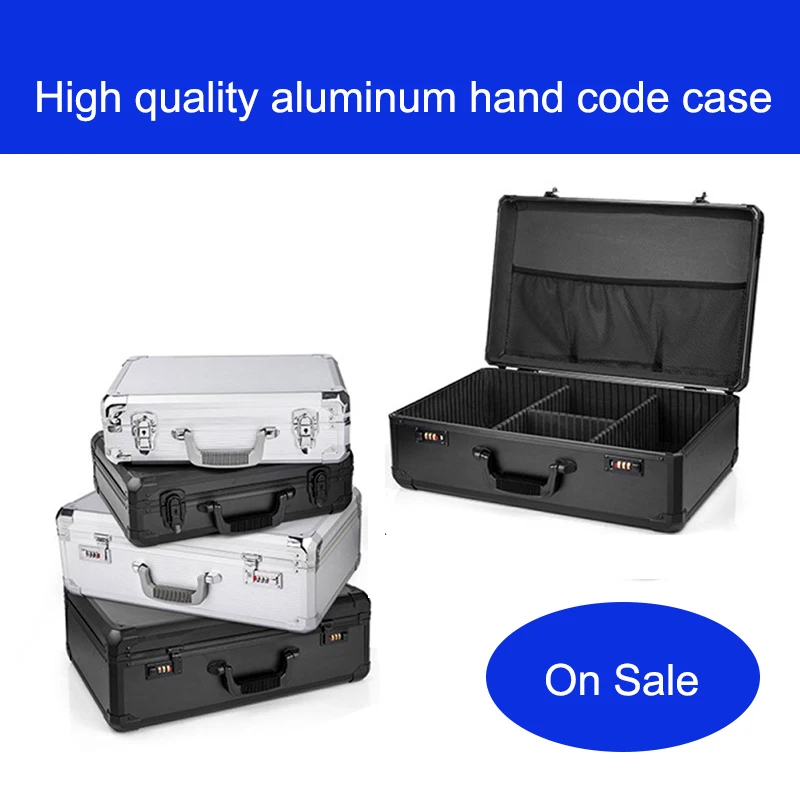 صندوق أدوات من الألومنيوم حقيبة الأدوات مجلد حفظ الملفات تأثير مقاومة السلامة حالة المعدات كاميرا حالة عينة عرض الأدوات