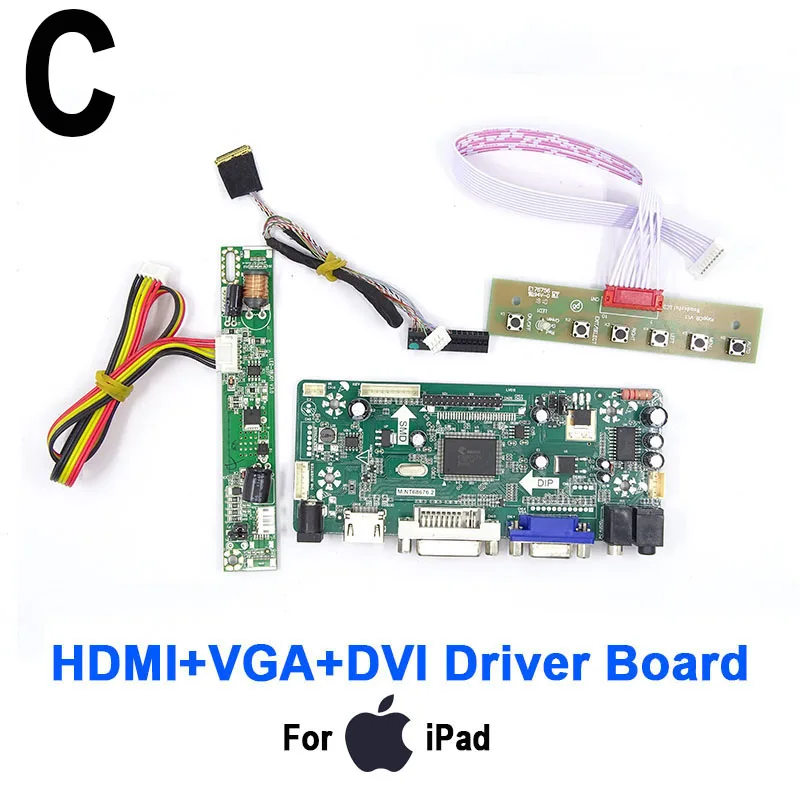 Kit Scheda Controller Universale Per LCD 9,7 Pollici - Ingressi HDMI, VGA, 2AV - Compatibile Con Pannelli IPad 1/2 (LTN097XL01)
