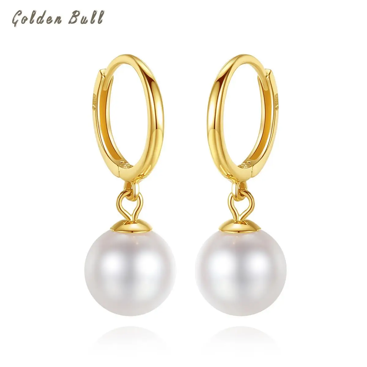 18K Gold Earings Aretes Earing Brincos 6.5-7mm Natural Bead Pure Earrings Ear Hook Korean Female Ol Dance Aesthetic Wedding | Украшения и