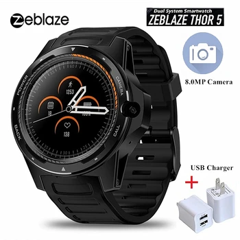 

Zeblaze THOR 5 Dual Systems 4G Bluetooth Smart Watch 8MP Front Camera gps wifi 4G Heart Rate Monitor Smartwatch Men Android 7.1