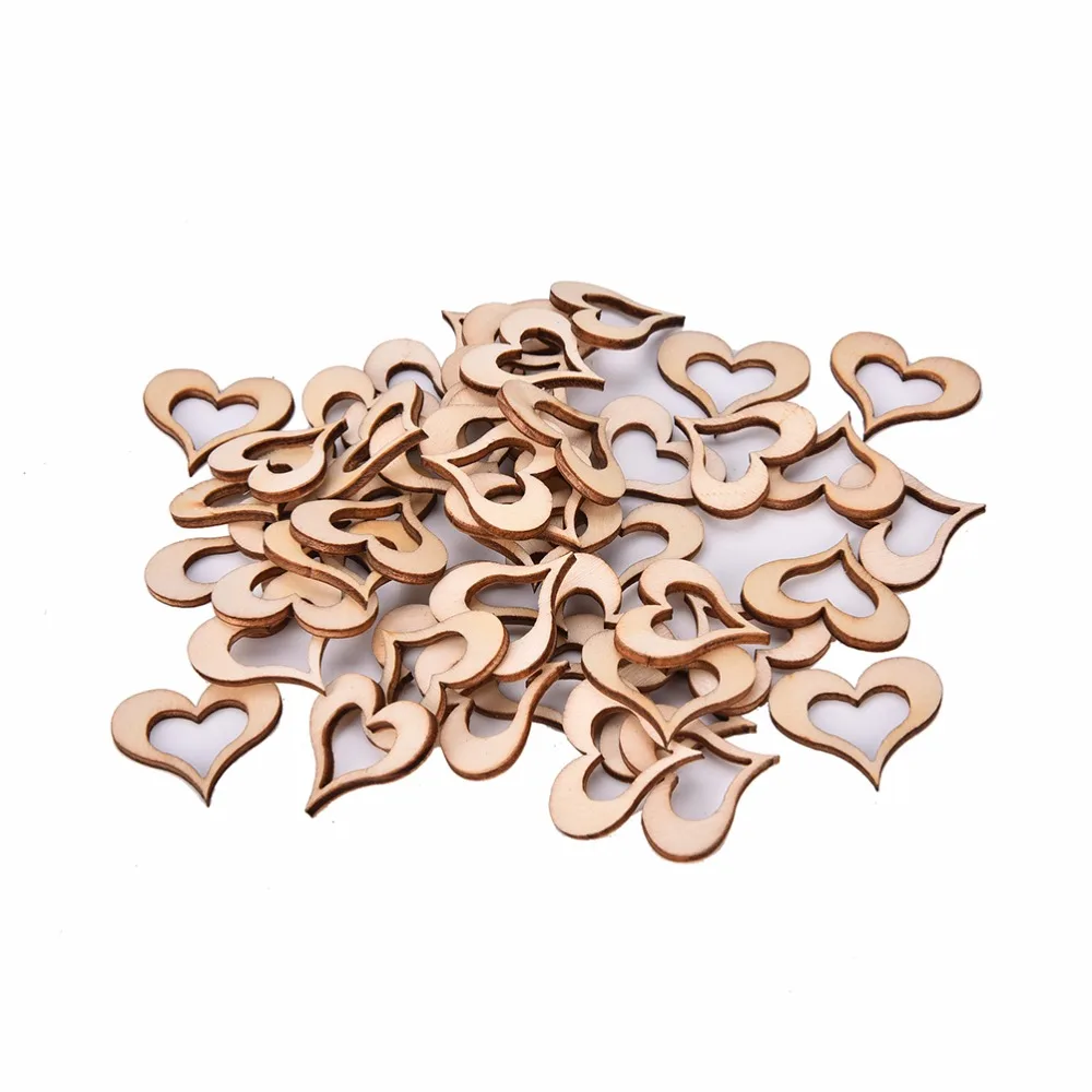 50 шт./компл. 3 см пустые полые в форме сердца для украшения ремесла Свадебная вечеринка рождественские украшения