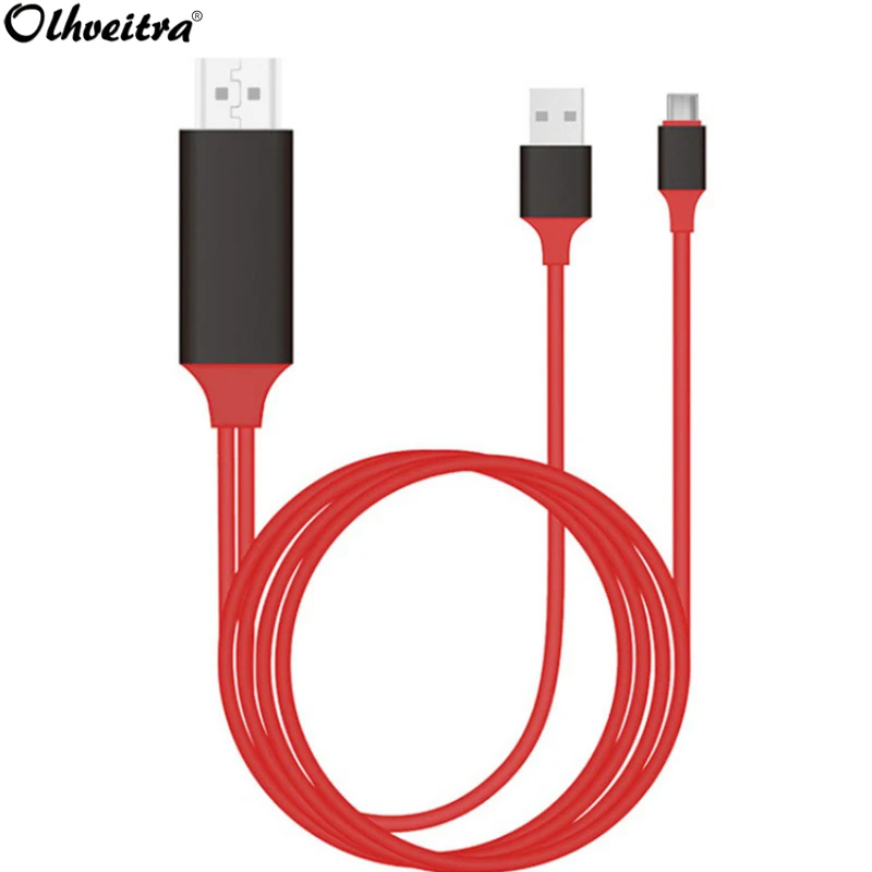 

Olhveitra Type C To 1080P HDMI HDTV Cable AV Adapter Converter For iPhone ipad Mini Air Pro Samsung Xiaomi 8 Pin Micro USB HDMI
