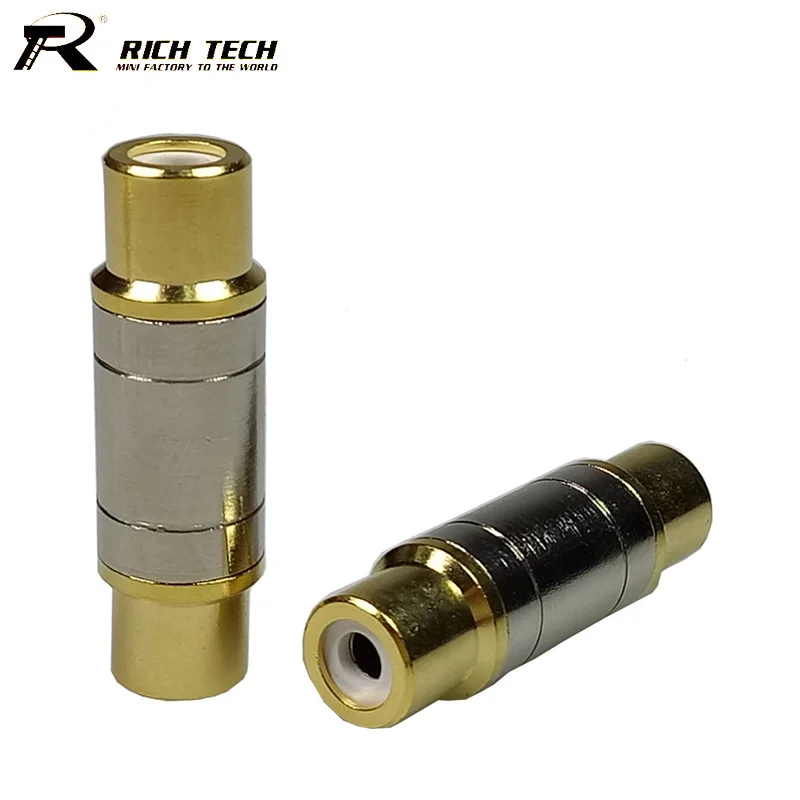 2pcs/lot Dual RCA Connectors High Quality RCA Female to Female Adapter Gold Plated Speaker Jack Socket Audio Cable Connector