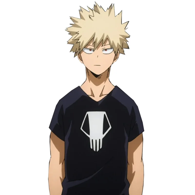 Футболка с короткими рукавами в стиле аниме My Hero academic Bakugou Katsuki одежда уличном