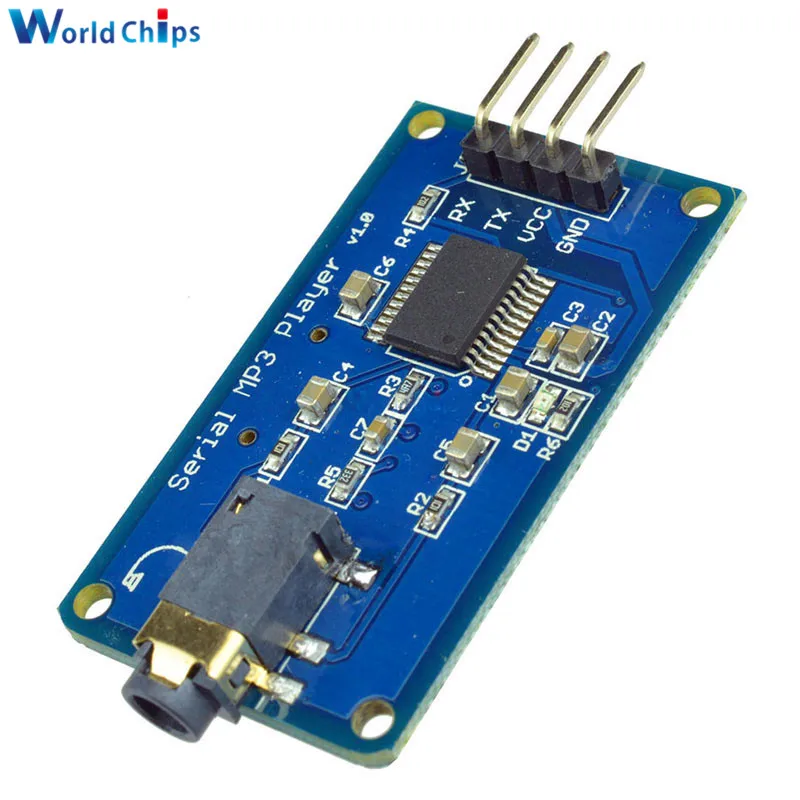 YX5300 UART ttl последовательное управление MP3 музыкальный плеер модуль Поддержка MP3/WAV Micro SD/SDHC карты для Arduino/AVR/ARM/PIC 3,2-5,2 В DC