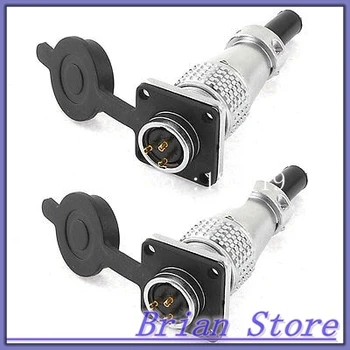 

AC 400V 25A 3 Pin Electric Deck Aviation Connector Adapter Plug Y16-3 2 Pcs