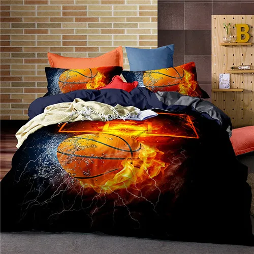 Баскетбольный Комплект постельного белья, двойной, двойной, супер король, футбол, спортивный пододеяльник, пододеяльник, покрывало на кровать, наволочки - Цвет: color as picture