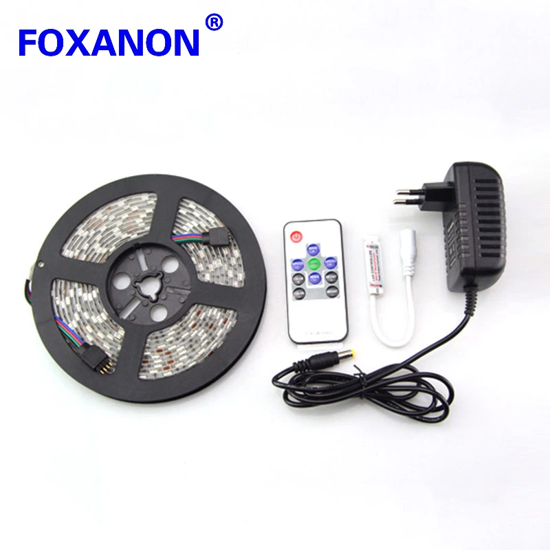 Водонепроницаемая светодиодная ленсветильник Foxanon 12 В постоянного тока 5050 RGB 60