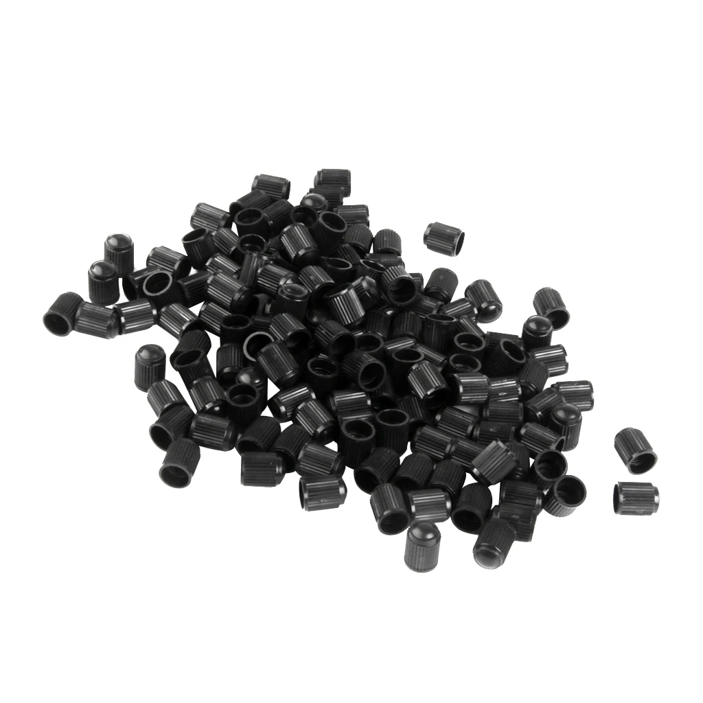 200pcs Universal Black Plastic Motorcyle Bike Car Tyre Tire Valve Dust Cap Cover