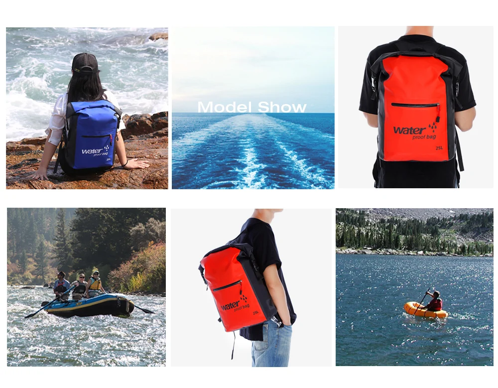 Gameit 25L Water Resistant Dry Bag Roll Top Traveling Rafting Backpack