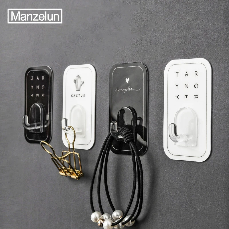 

2pcs Self Adhesive Door Wall Clothes Hook Keys Coat Towel Bag Hanger Bathroom Kitchen Sticky Holder