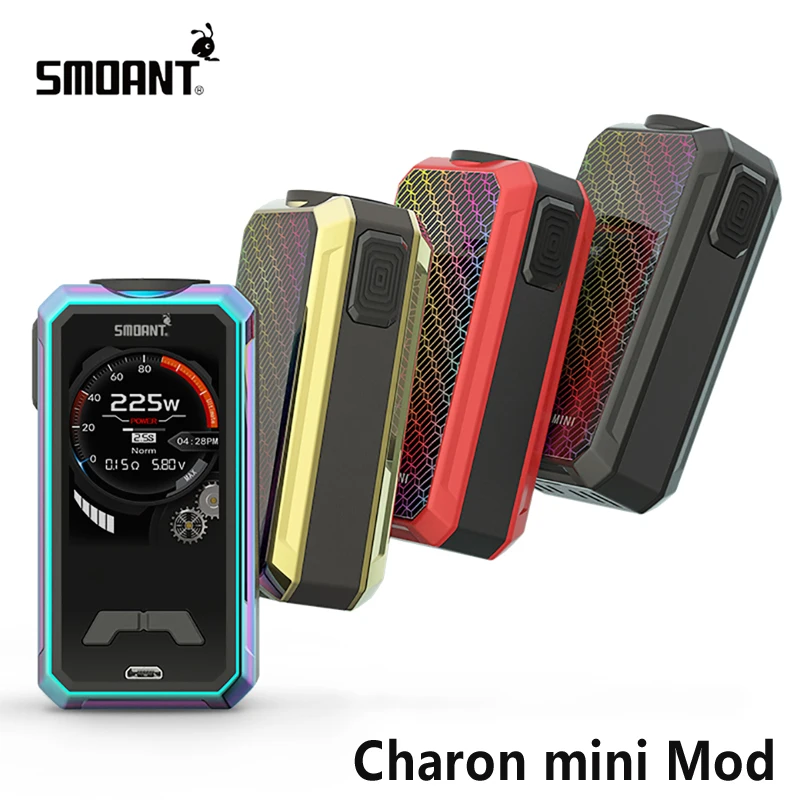 Оригинальный smoant Charon небольшой бокс мод 225 Вт Двойной 18650 батарея vape электронная
