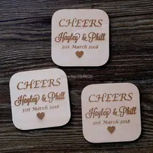 Персонализированные деревянные тэги, ура сохранить дату, свадьба сохранить дату, Свадебный декор, пользовательских дерева coaster