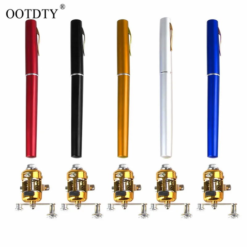 

Mini Telescopic Portable Pocket Fish Pen Aluminum Alloy Fishing Rod Pole + Reel