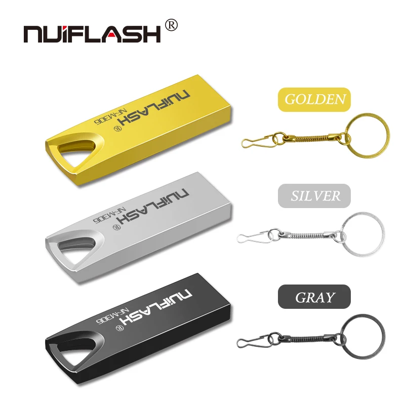 Usb флеш-накопитель Nuiflash usb2.0 64 ГБ, водонепроницаемые устройства хранения данных, 16 ГБ, 8 ГБ, 4 Гб, флешка 128 ГБ, 32 ГБ, u-диск с подарочным кольцом для ключей