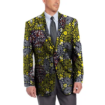 

2018 African Men Clothing Print Men Suit Jacket Blazers African Festive Suit For Men Customize Africa Style Jacket Blazers