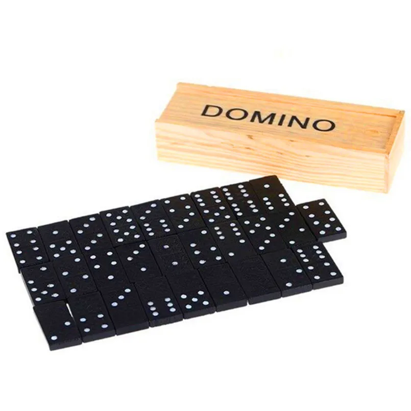 

28Pcs/set Wooden Black Domino Board Box Games Toys Traditional Funny Games Learning Educational Puzzle Toy For Children Gifts