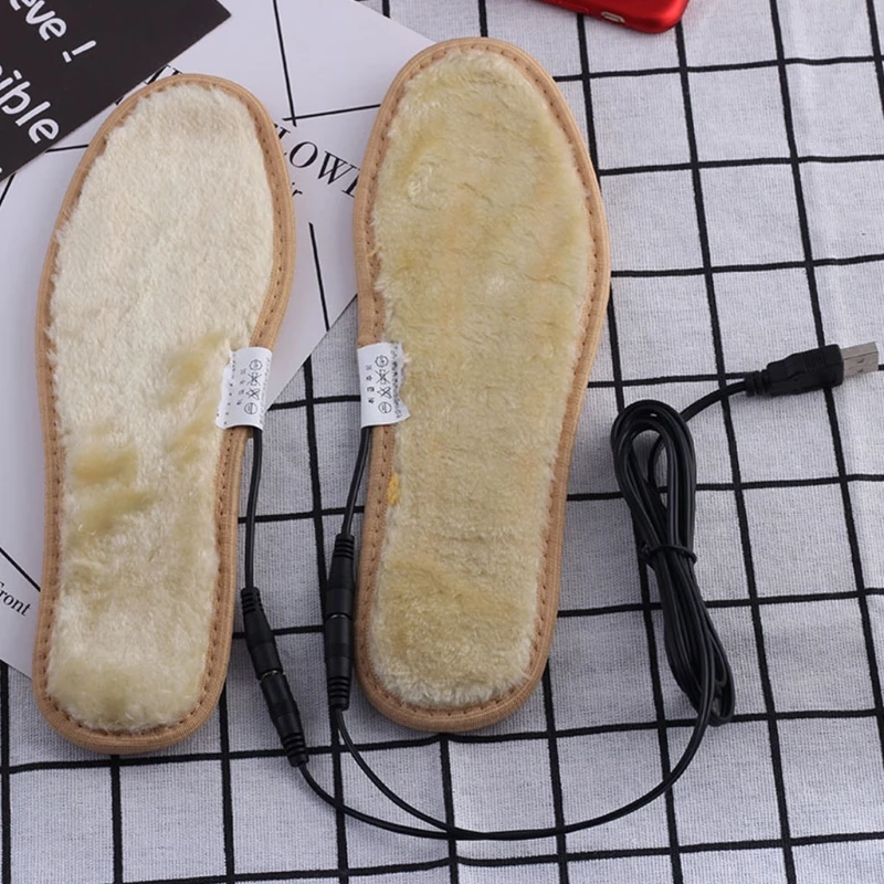 

Electric USB Plug Heated Shoes Insoles Plush Film Heater Warm Socks Pads Foot