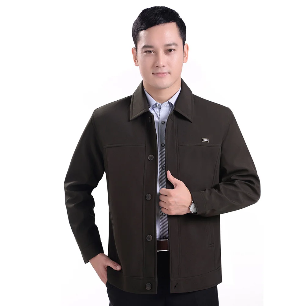 Мужская повседневная весенняя куртка с отложным воротником на молнии, мужская куртка для отца, верхняя одежда, новая модная SMT-A045