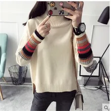 Свитер для молодых женщин, водолазка qiu dong, Женская Студенческая блузка, короткий абзац, свитер с длинными рукавами OK64