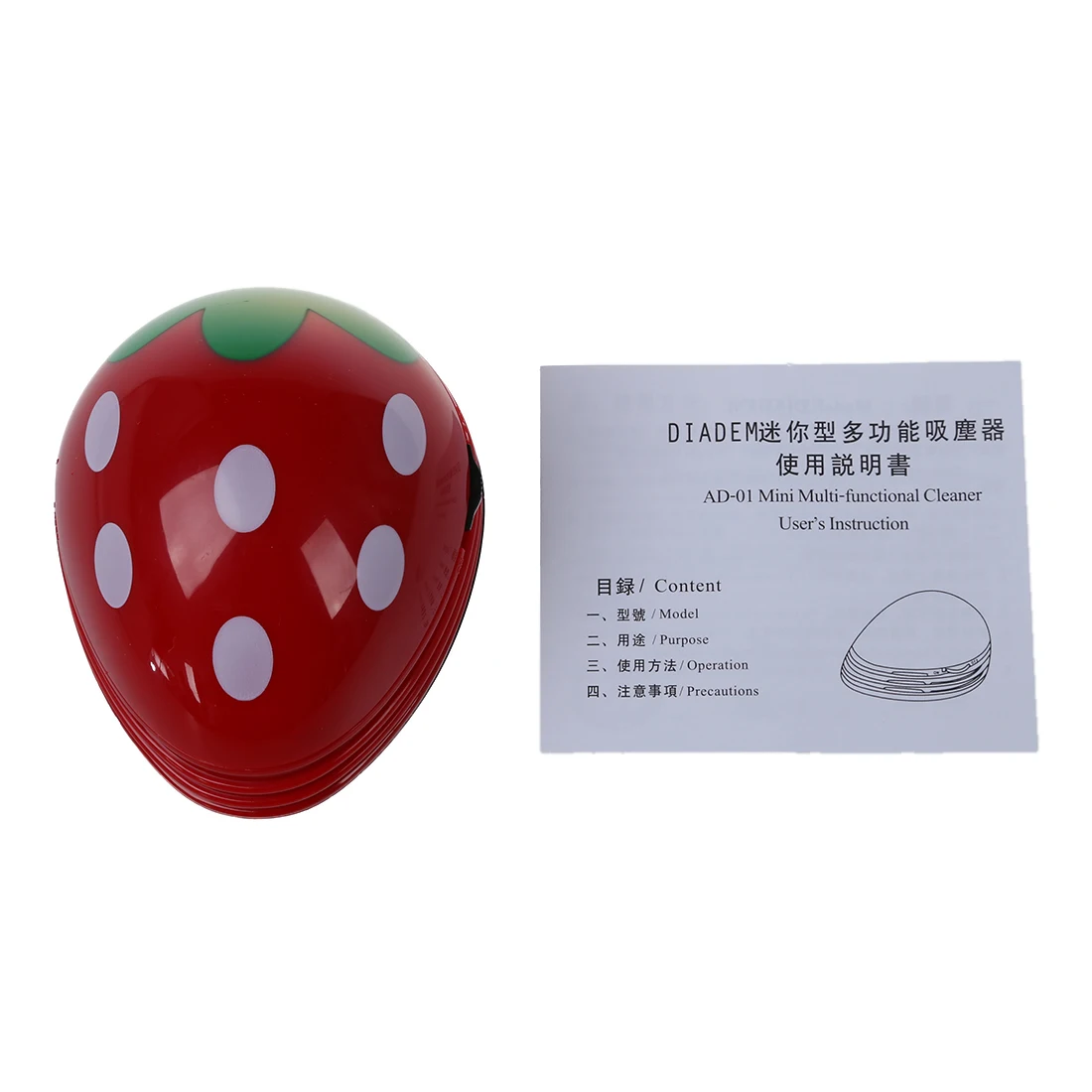 

High Quality Dots Red Green Strawberry Vacuum Desk Mini Dust Cleaner
