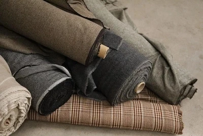 Япония импортная оригинальная шерстяная двухсторонняя ткань с узором в елочку шерстяное кашемировое пальто куртки ткани оптом