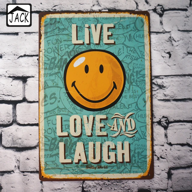 Live Love Laugh Vintage Metal Tin Sign Room Kindergarten Cafe Live Love Laugh Vintage Metal Tin Sign Room Kindergarten Cafe Club 20x30cm Wall Decor Plaque